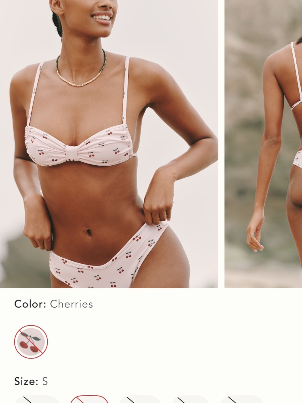 Montce Pink Cherry Print Bikini Top & Bottom Set